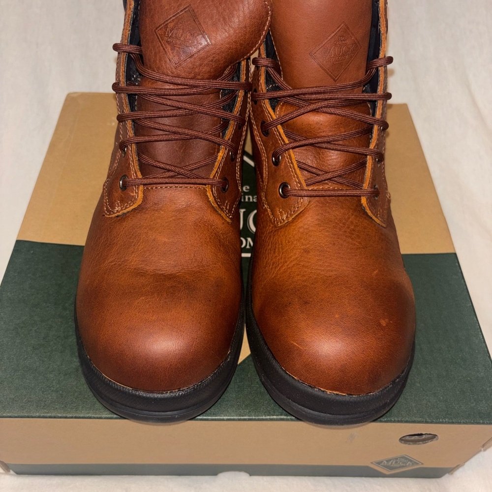 Men's Brown Leather Lace-Up Work Boots